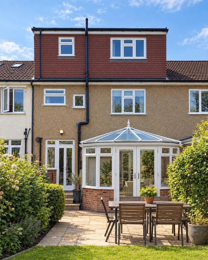 Terraced London home with a rear dormer loft conversion and a glazed garden room