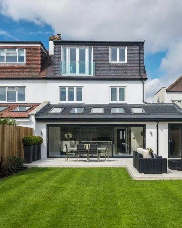 Semi-detached London home with a loft conversion and a glazed single-storey rear extension
